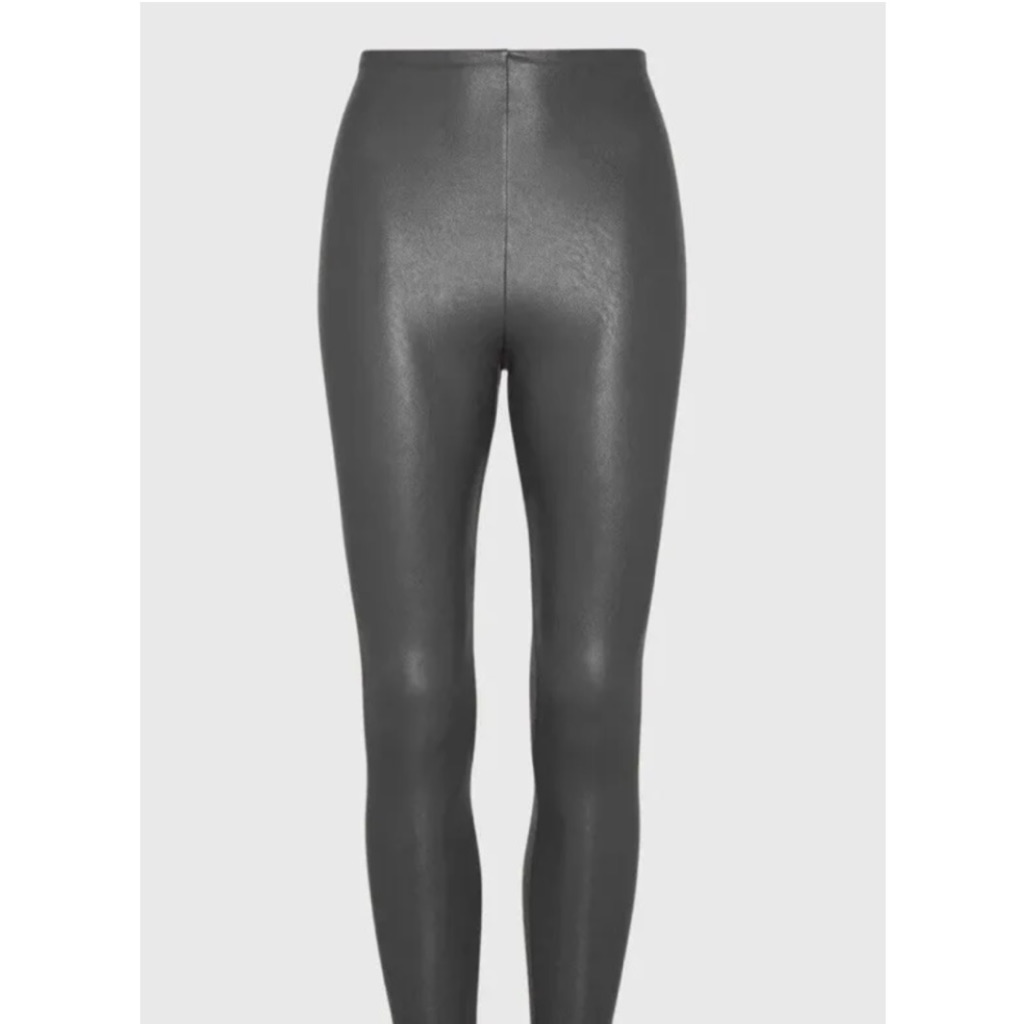 Like New Rare Commando Control Faux Leather Graphite Grey High Rise Leggings